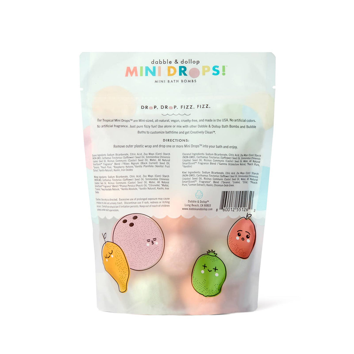 Dabble & Dollop® - Mini Drops® Bath Bombs - Tropical - Baby Dill