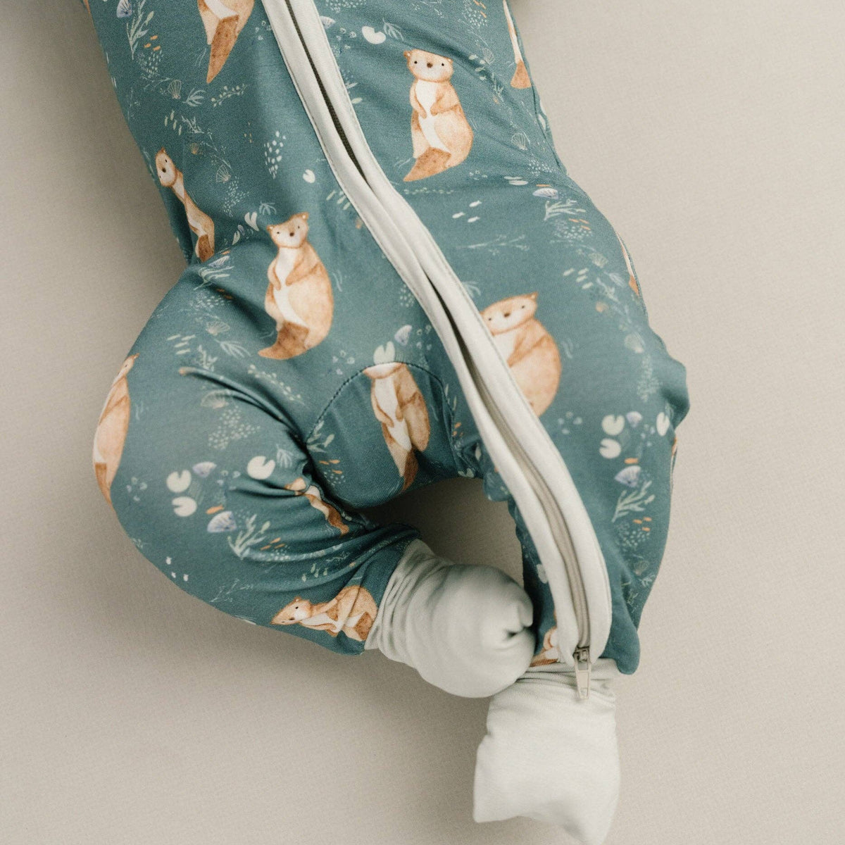 Little One Shop - Otter Pals Bamboo Sleeper - Baby Dill