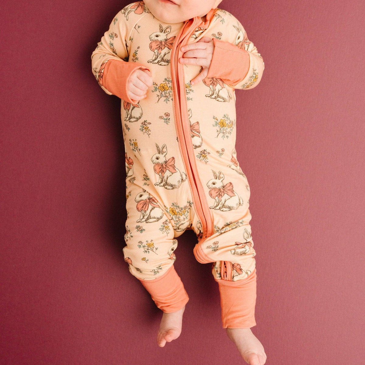 Little One Shop - Vintage Bunny Bamboo Sleeper - Baby Dill