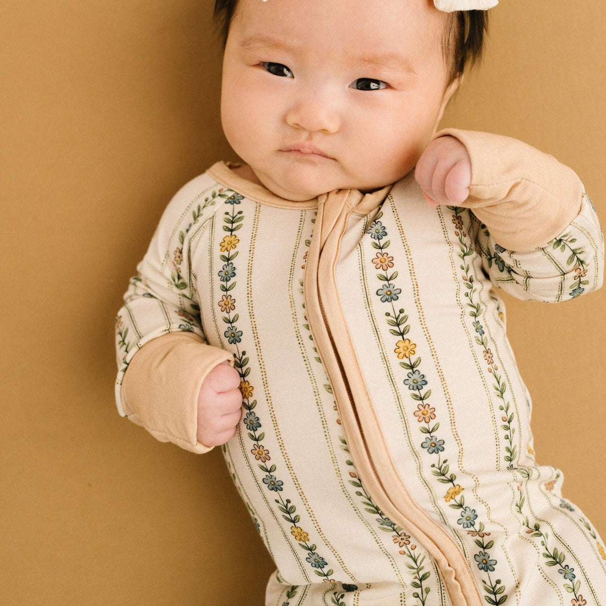 Little One Shop - Dainty Daisy Bamboo Sleeper - Baby Dill