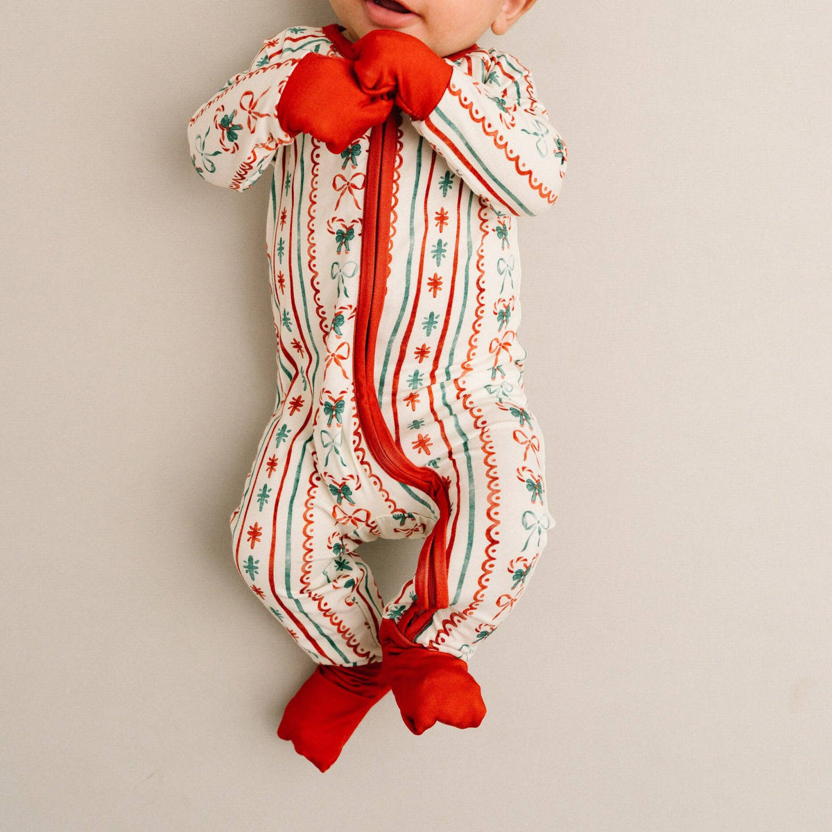 Christmas Dainty Bow Double Zip Bamboo Sleeper