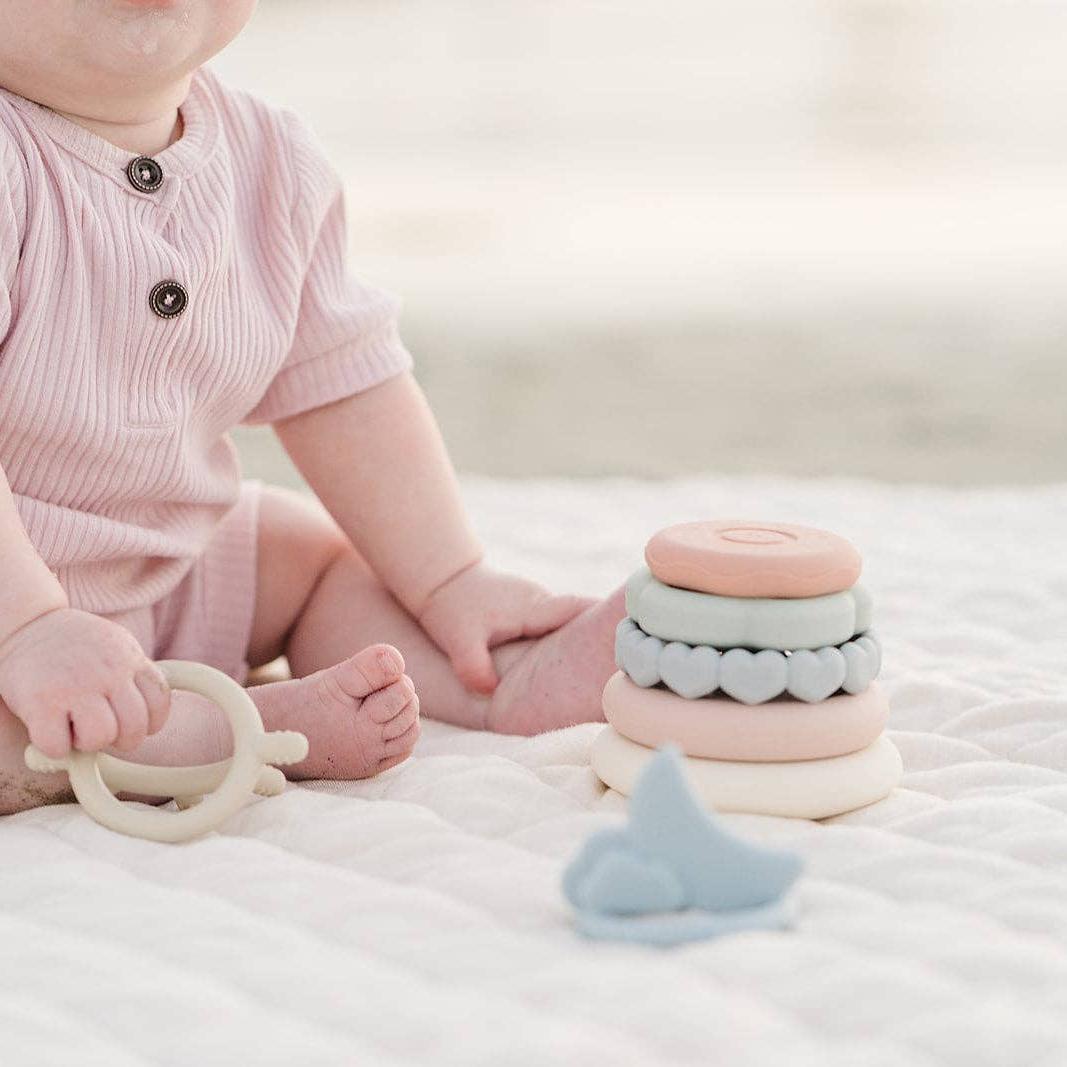 Classic Silicone Stacking Teething Ring Toy