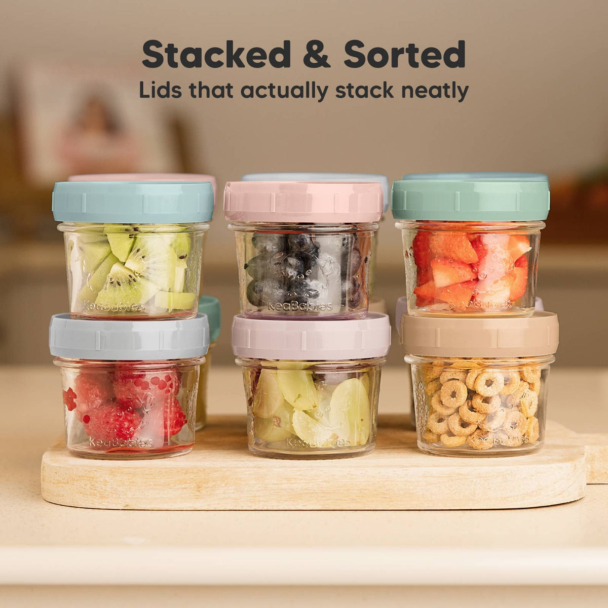 12pk Prep Baby Food Storage Containers, Leak-Proof Food Jars
