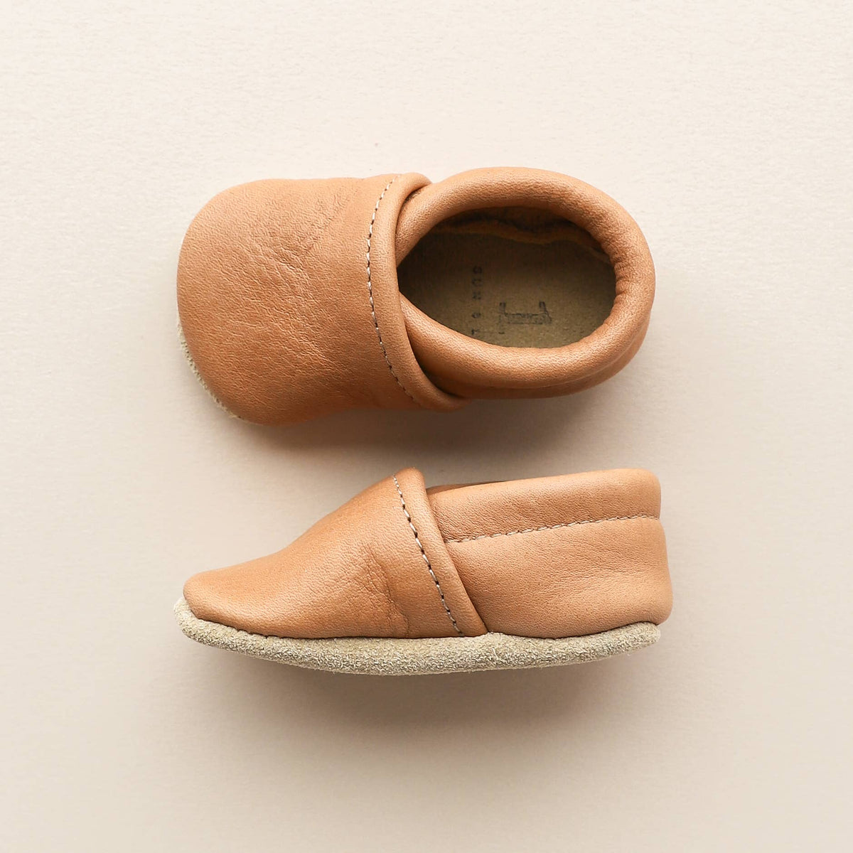 Sun & Lace - Gender Neutral Baby Shoes in Caramel | Slip-on Moccs - Baby Dill