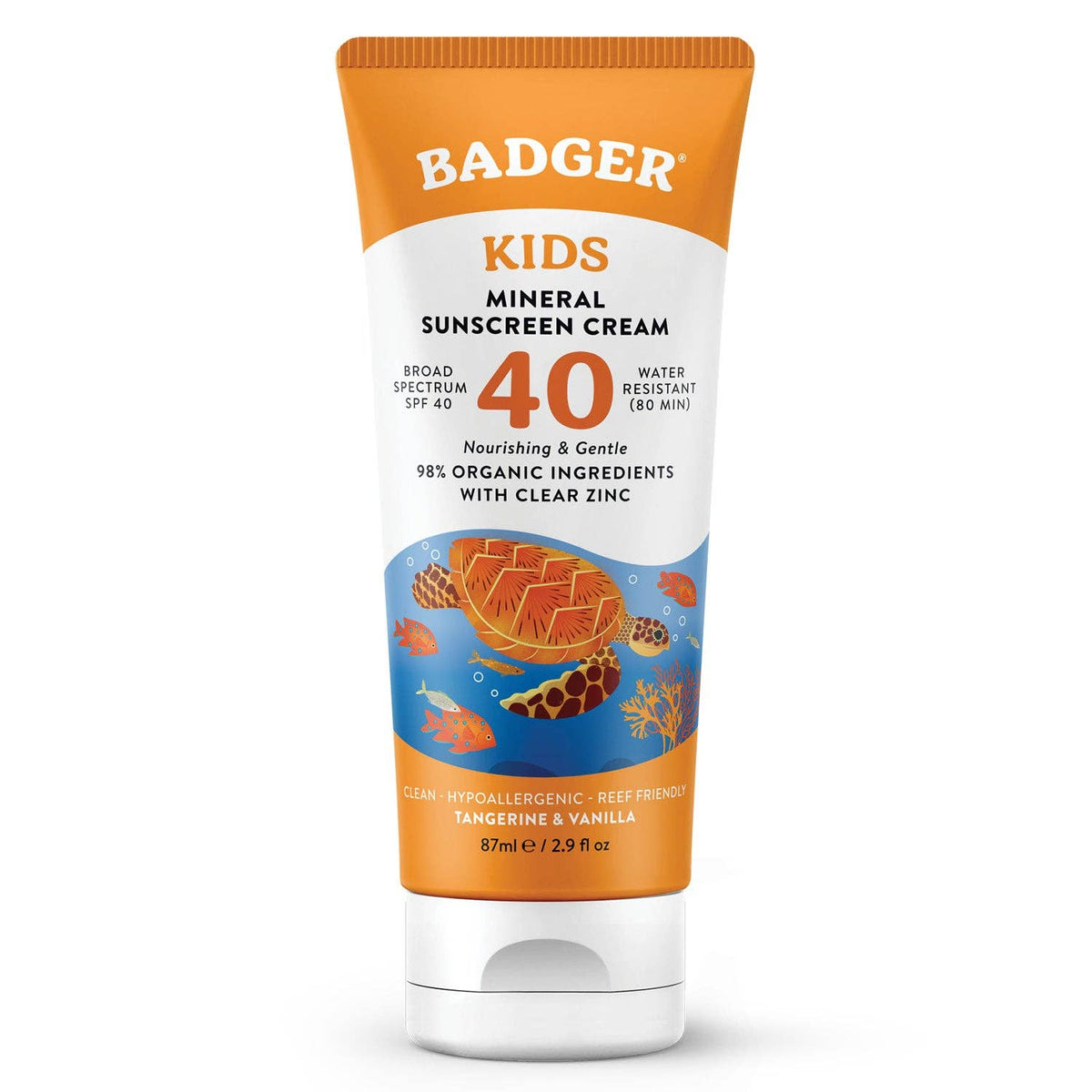 Badger Kids Mineral Sunscreen Cream SPF 40, with Zinc Oxide - Baby Dill