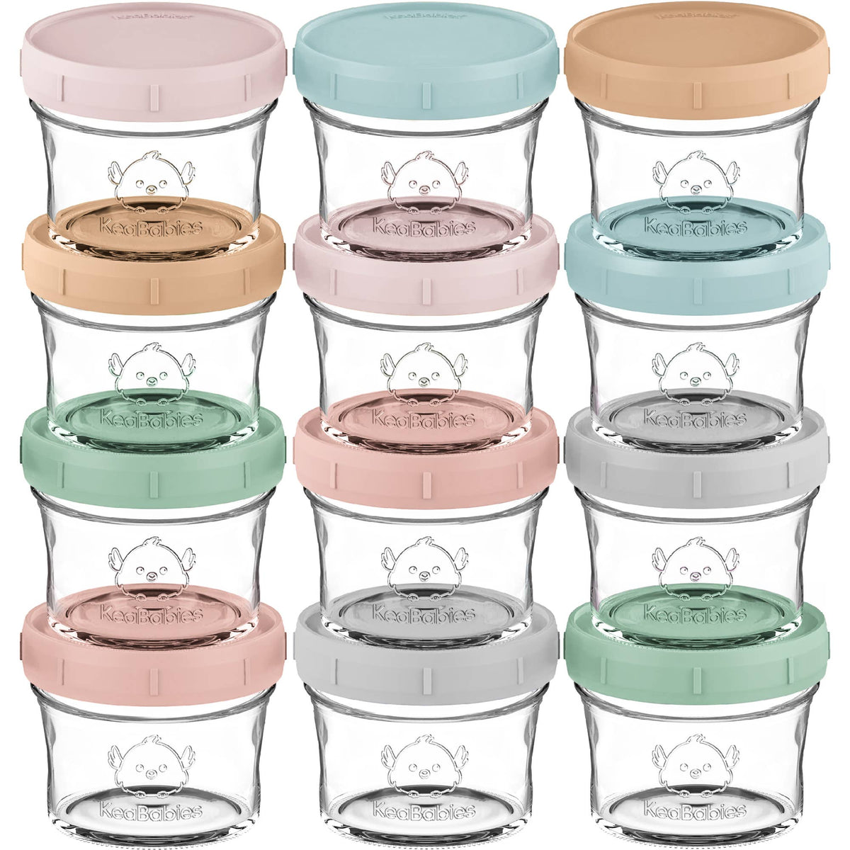 12pk Prep Baby Food Storage Containers, Leak-Proof Food Jars