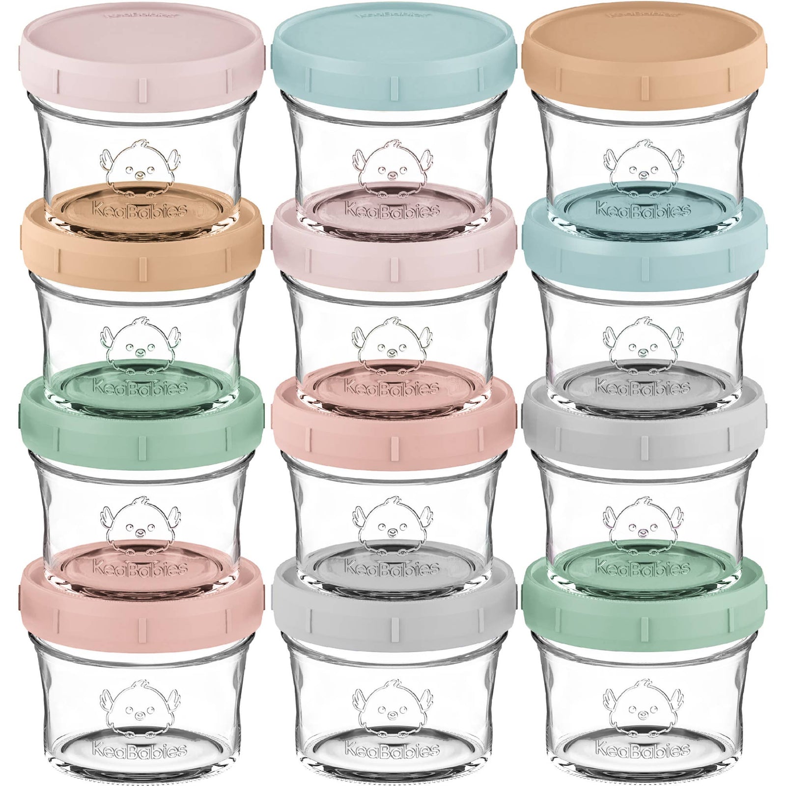 12pk Prep Baby Food Storage Containers, Leak-Proof Food Jars - Baby Dill