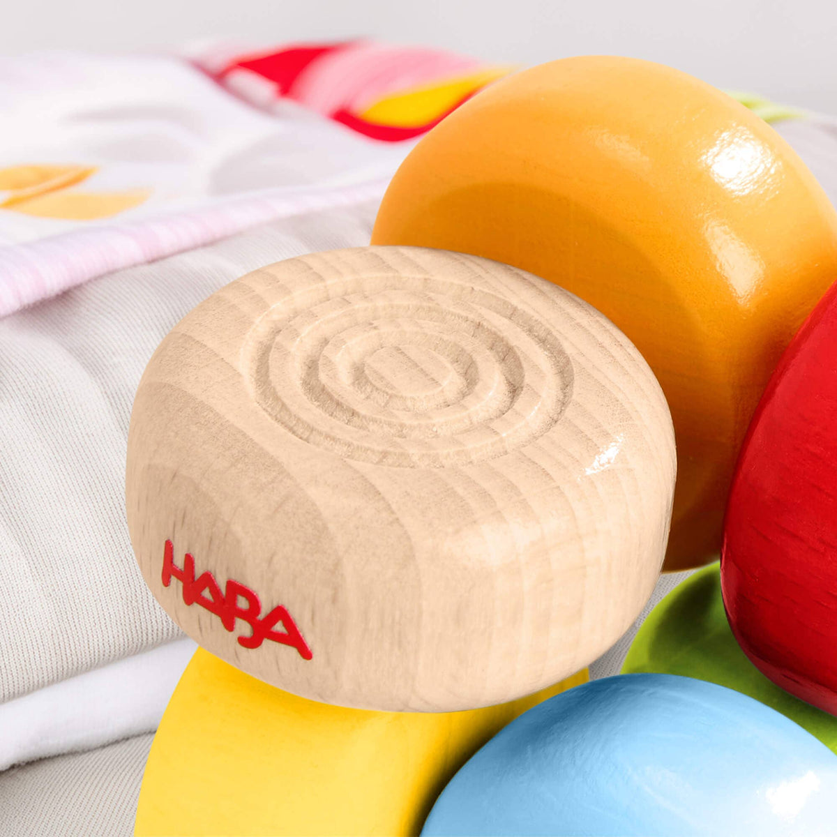 HABA USA - Color Drops Wooden Grasping and Teething Toy - Baby Dill
