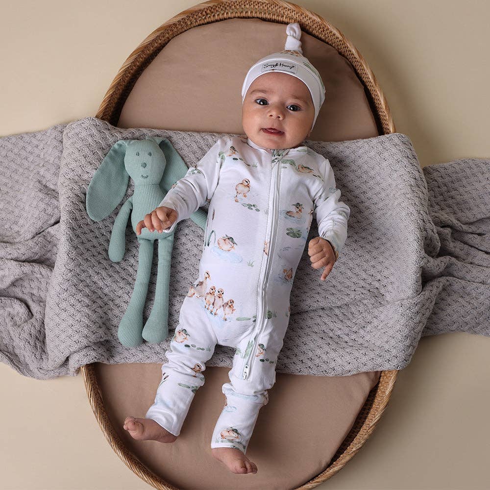 Duck Pond Organic Snugglesuit Convertible Romper - Baby Dill