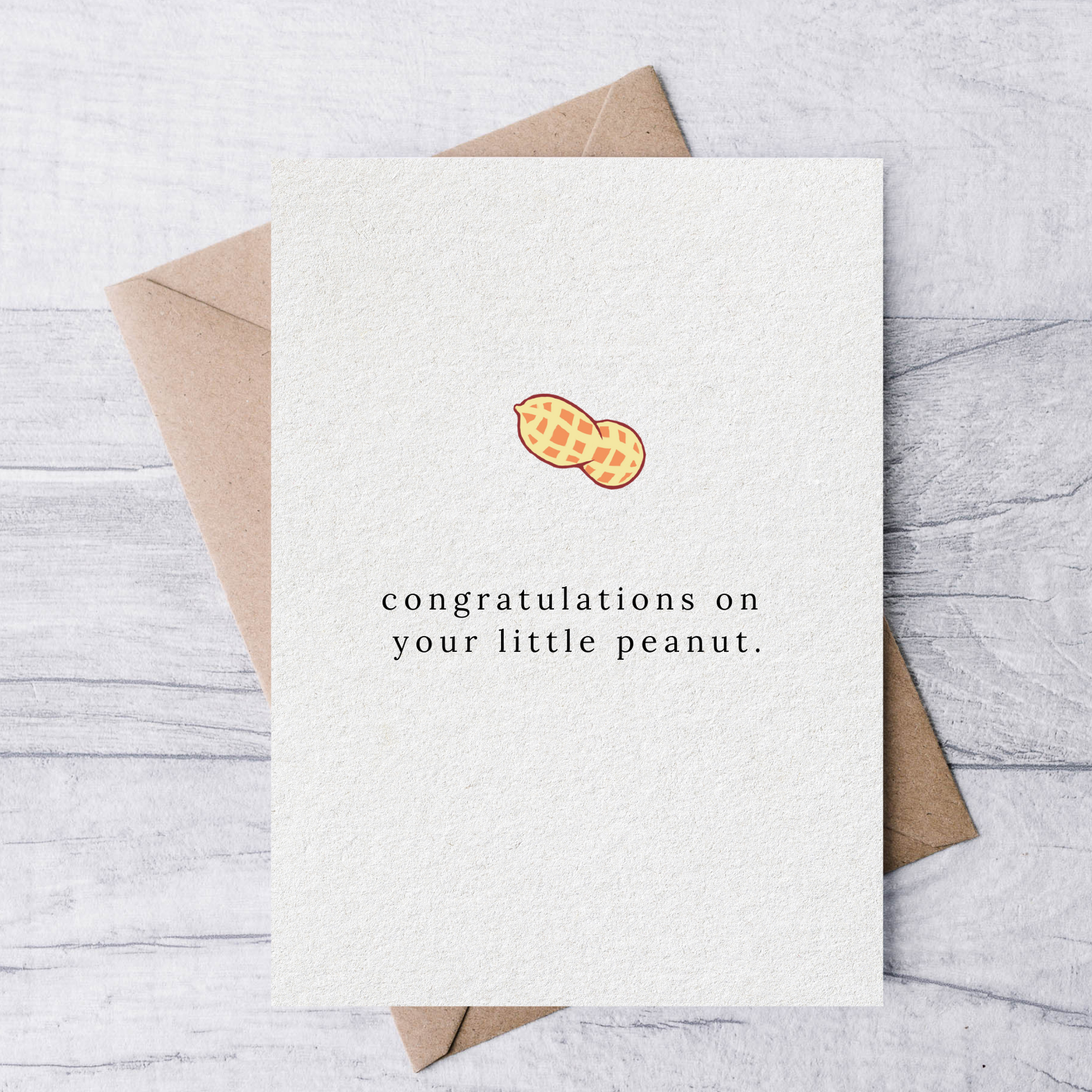 Congratulations on your little peanut new baby greeting card - Baby Dill