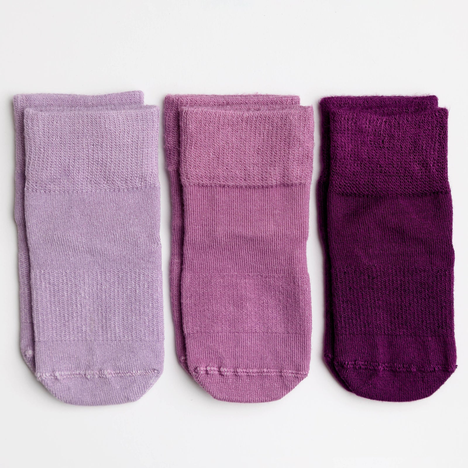 Orchid - Non-Slip Baby Socks in Lilac, Lavender, Plum Colors - Baby Dill