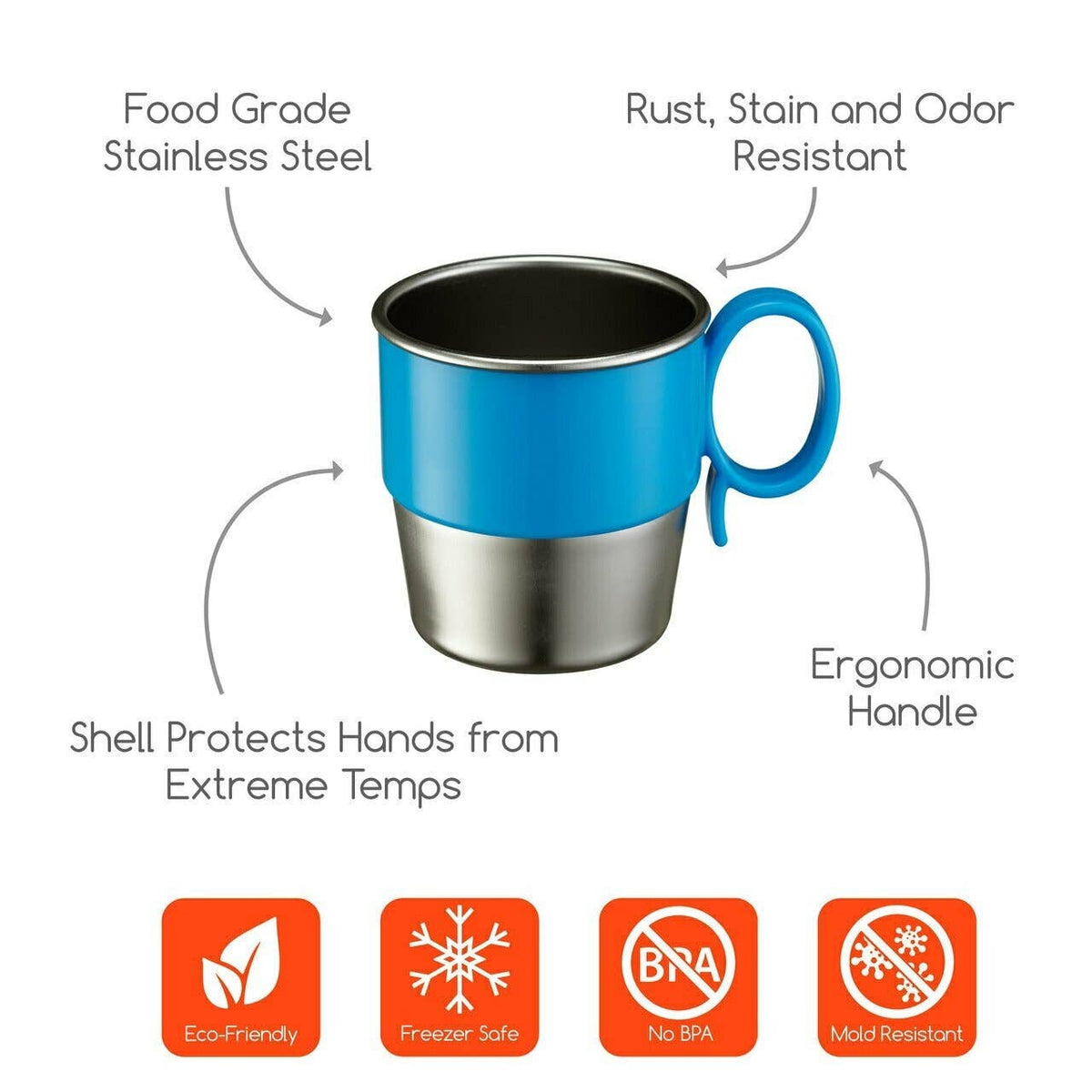 9oz Stainless Steel Toddler Kid Cup w/ Handle -Training Cup