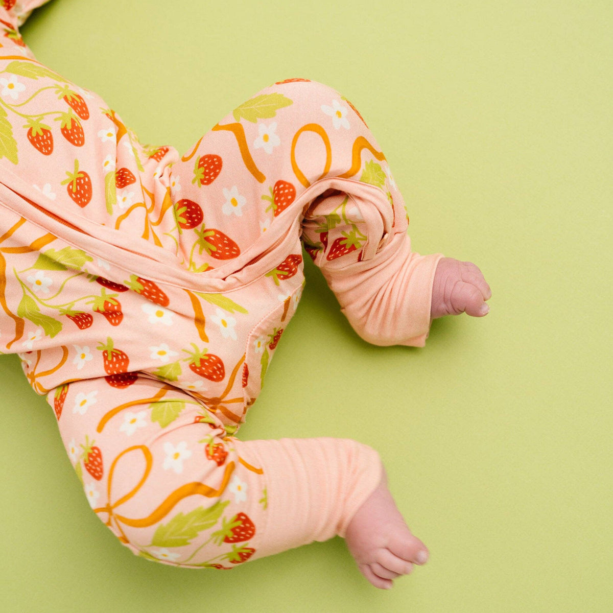 Sweet Strawberry Double Zip Bamboo Sleeper - Baby Dill