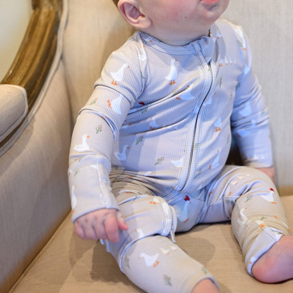 Double Zip Bamboo Silly Goose Romper Sleeper