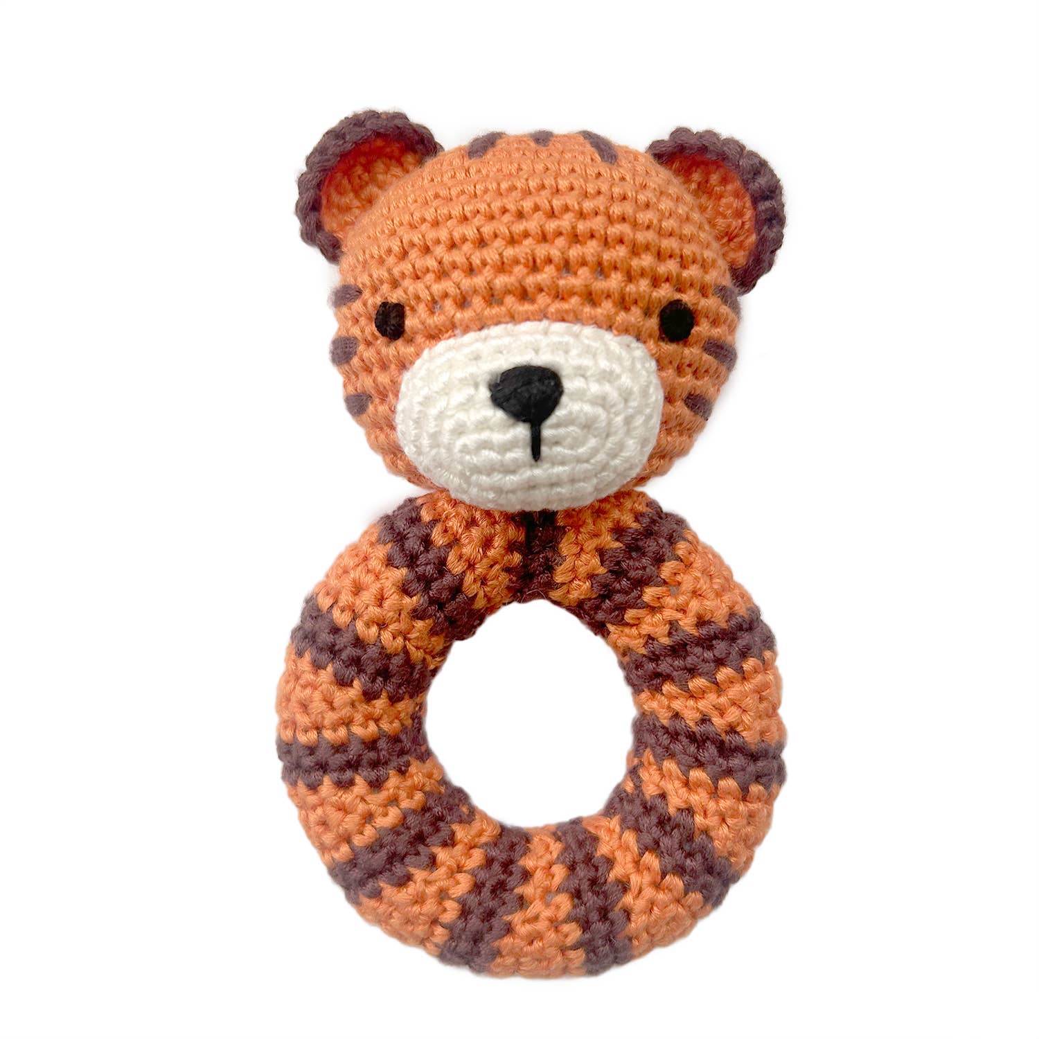 Cheengoo - Tiger Ring Hand Crocheted Rattle - Baby Dill