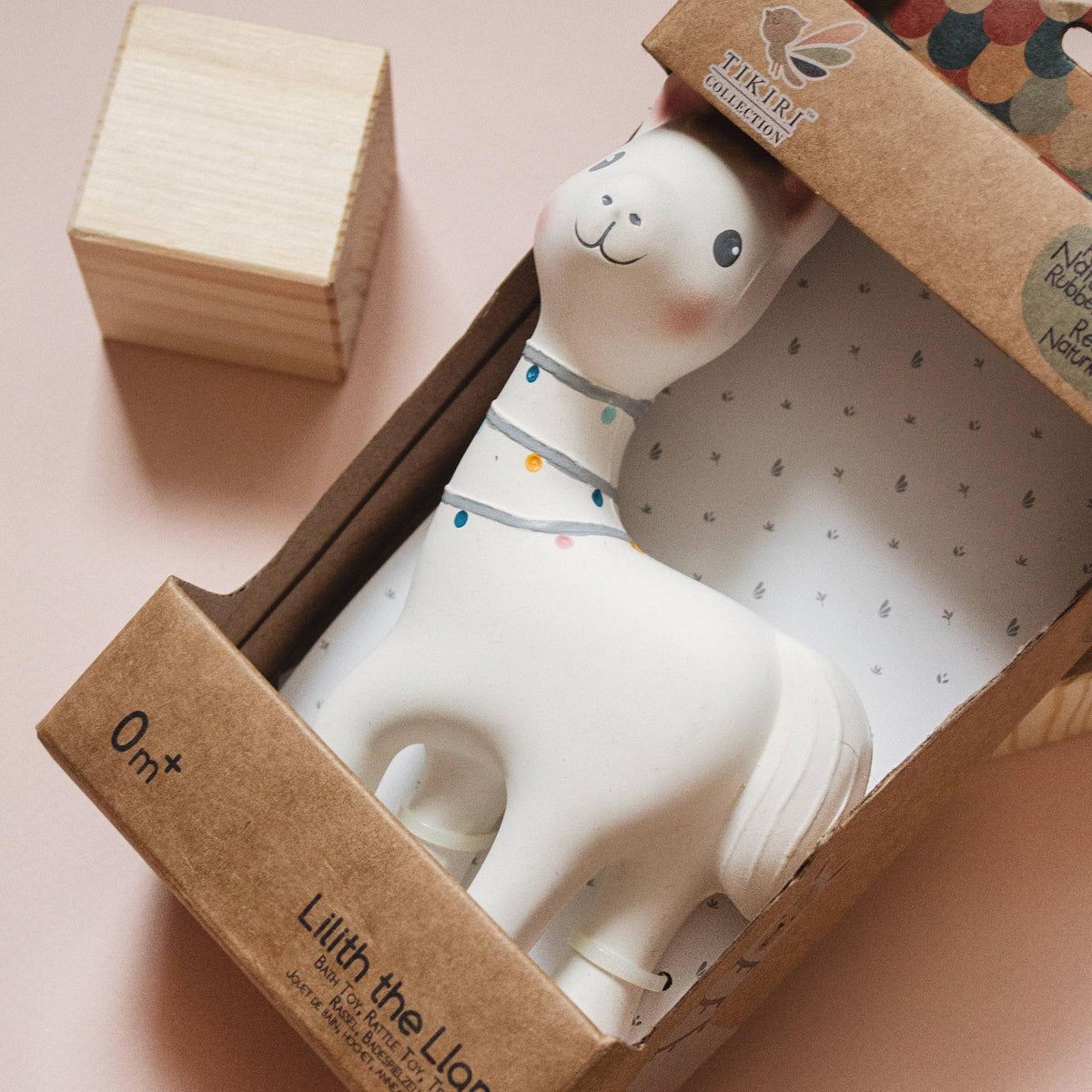 Lilith the Llama Organic Natural Rubber Teether Toy - Baby Dill