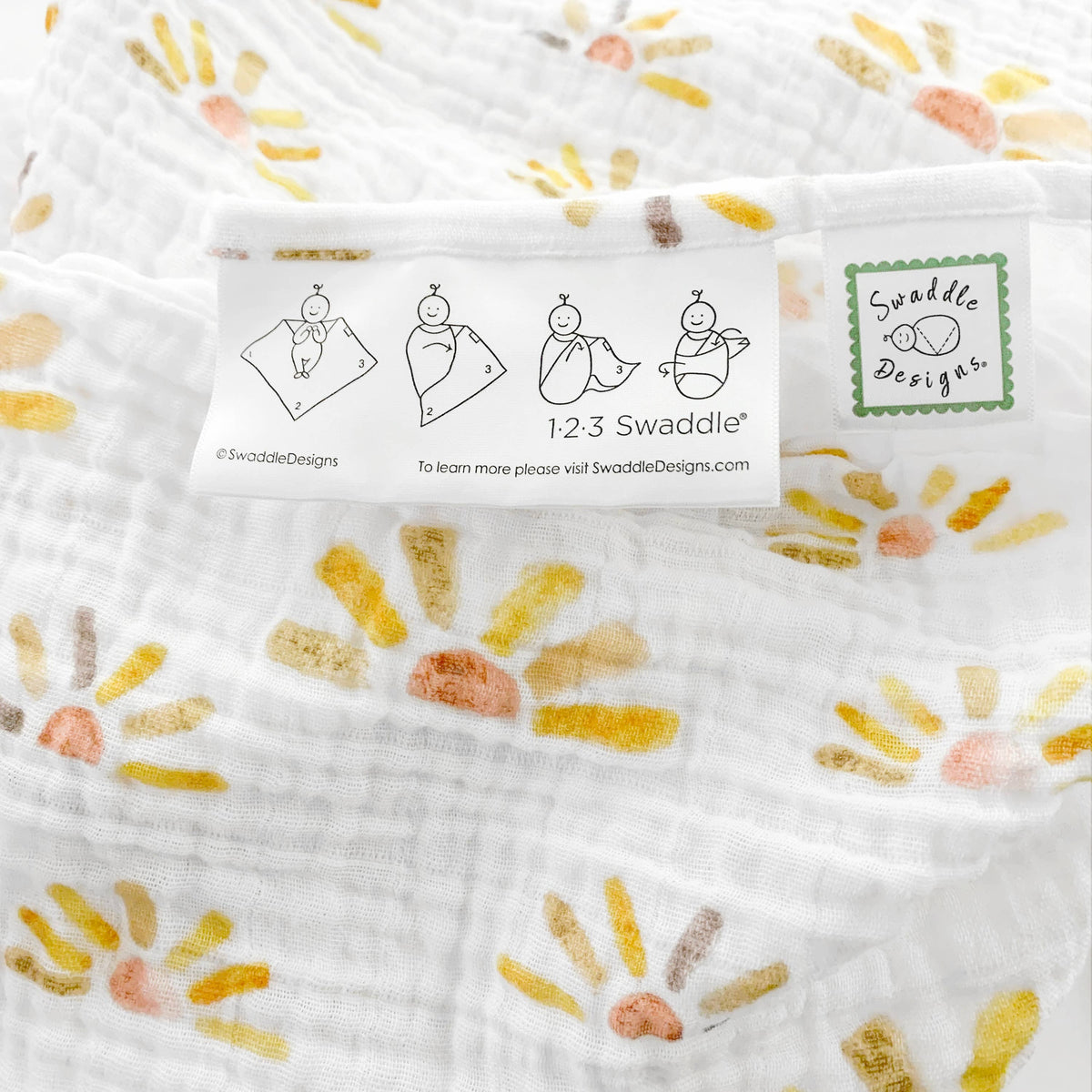 Muslin Swaddles, Set of 3, Watercolor Sunny Days
