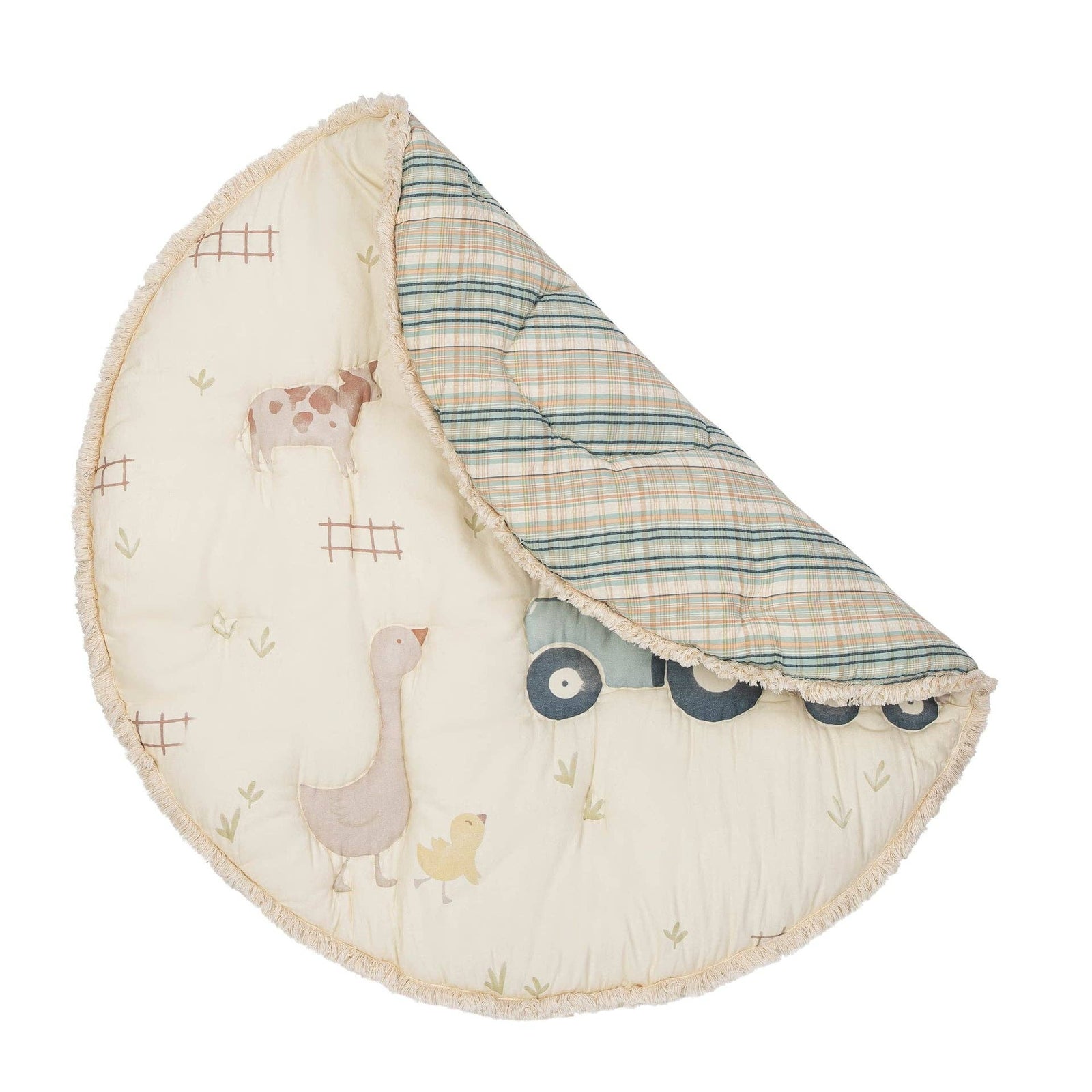 Charlie Farmhouse Quilted Play Mat - Baby Dill