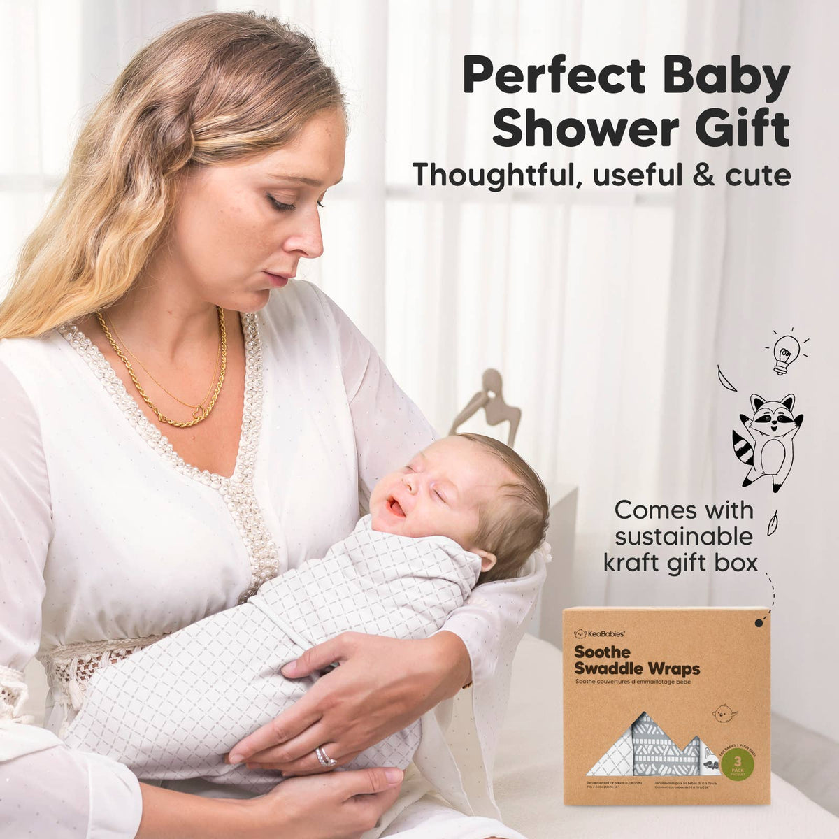 3pk Soothe Baby Swaddles 0-3 Months Sleep Sack for Newborns