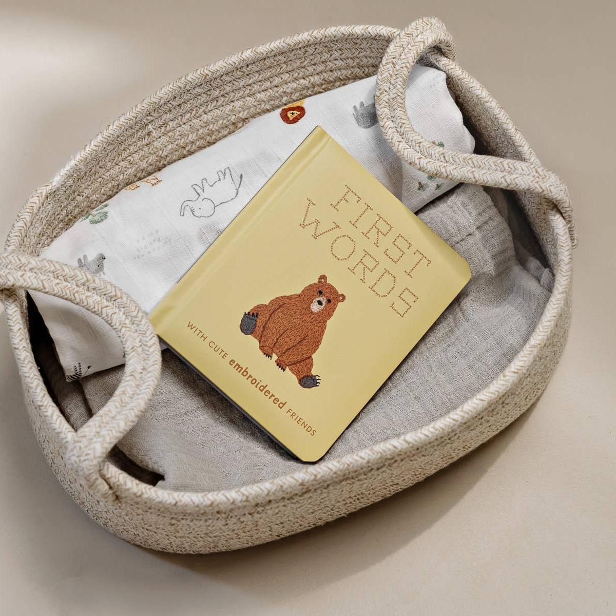 First Words Cute Embroidered Friends Board Book - Baby Dill