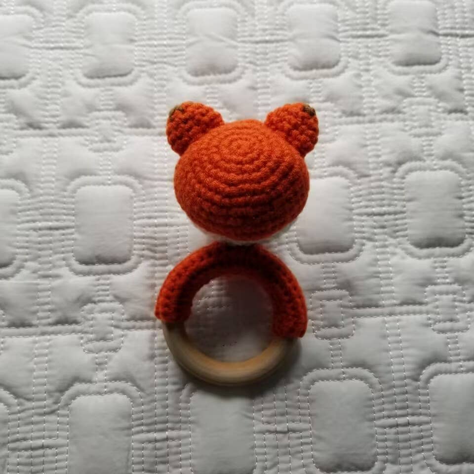Organic Hand Crochet Fox Rattle Teether