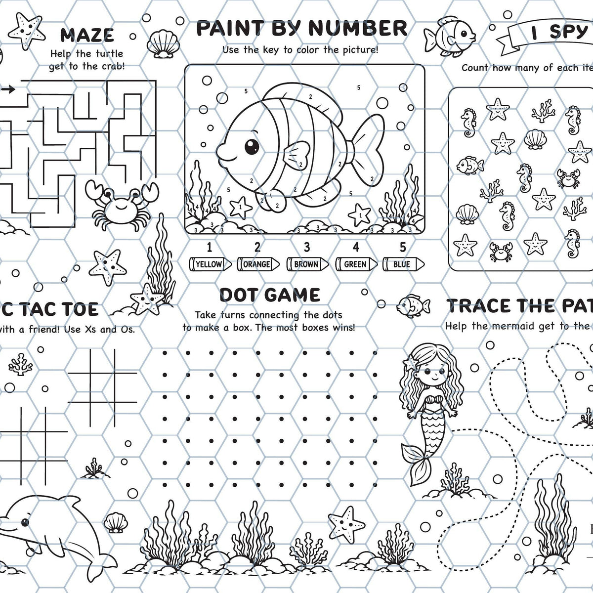 Under the Sea II Reusable Coloring Mat