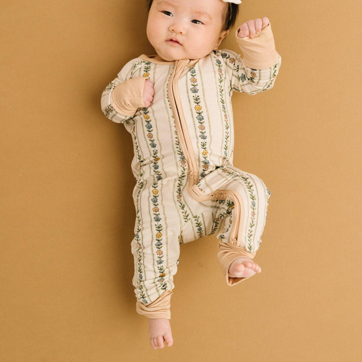 Little One Shop - Dainty Daisy Bamboo Sleeper - Baby Dill
