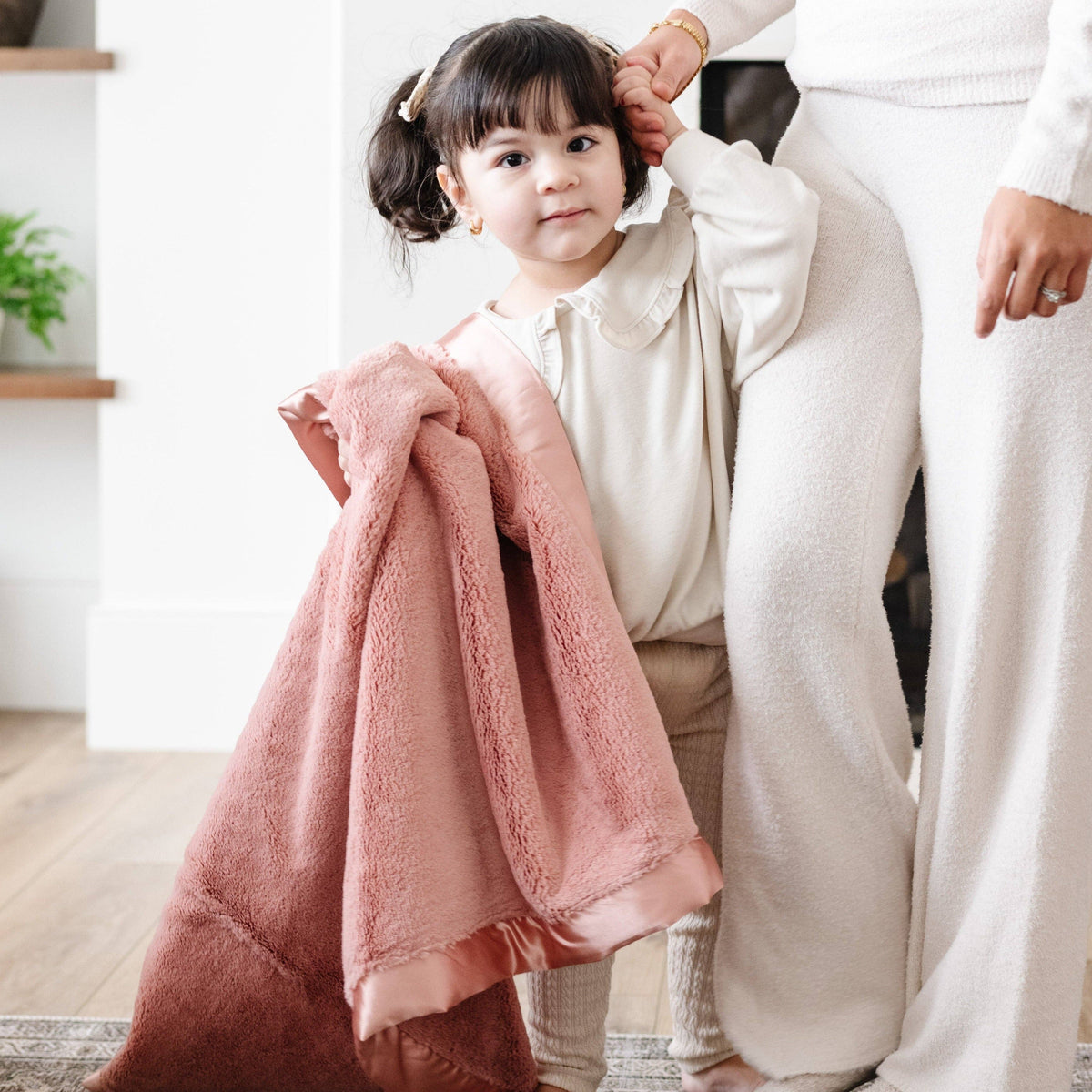 Satin Border Receiving Blanket - Baby Dill