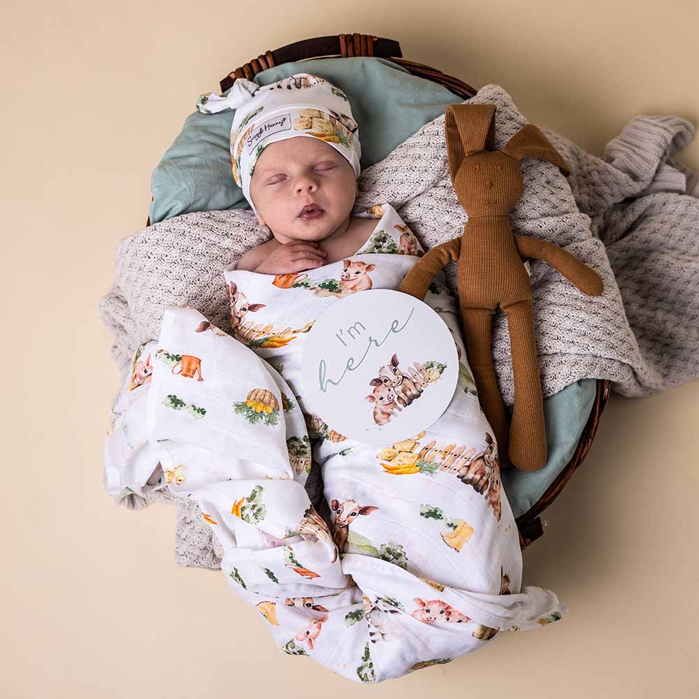 Farm Print Organic Muslin Wrap