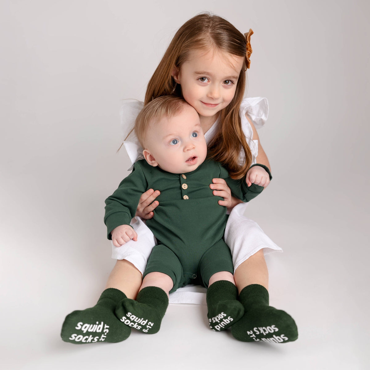 Cypress - Non-Slip Baby Socks in Khaki, Cognac, Evergreen - Baby Dill