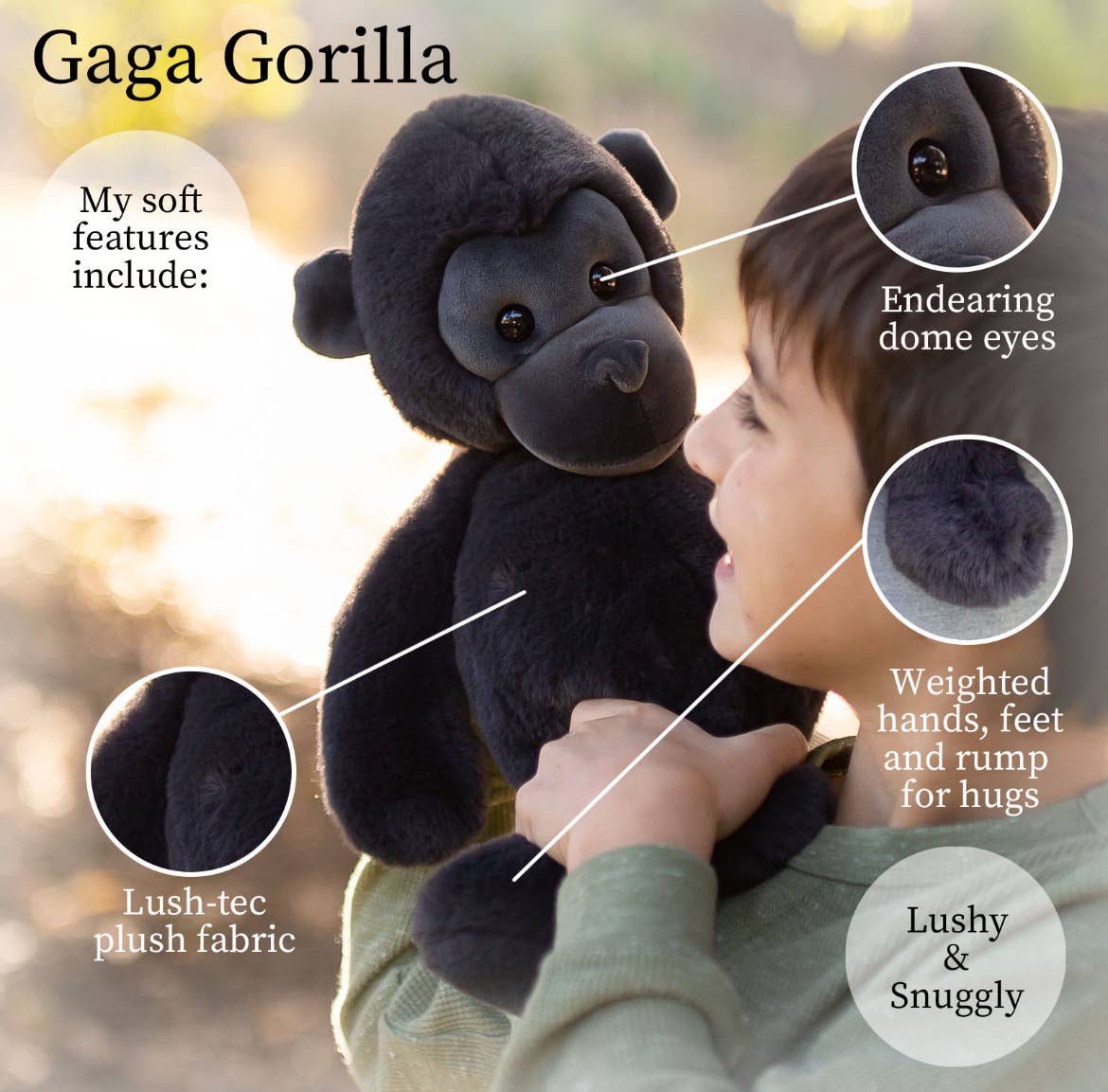 Gaga Gorilla Plush Stuffie - Baby Dill