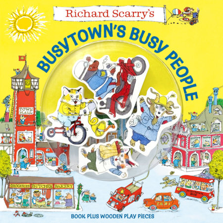 Richard Scarry's Busytown's Busy People Board Book Plus Wooden Play Pieces