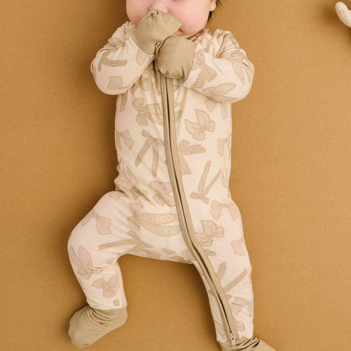 Neutral Bows Double Zip Bamboo Sleeper