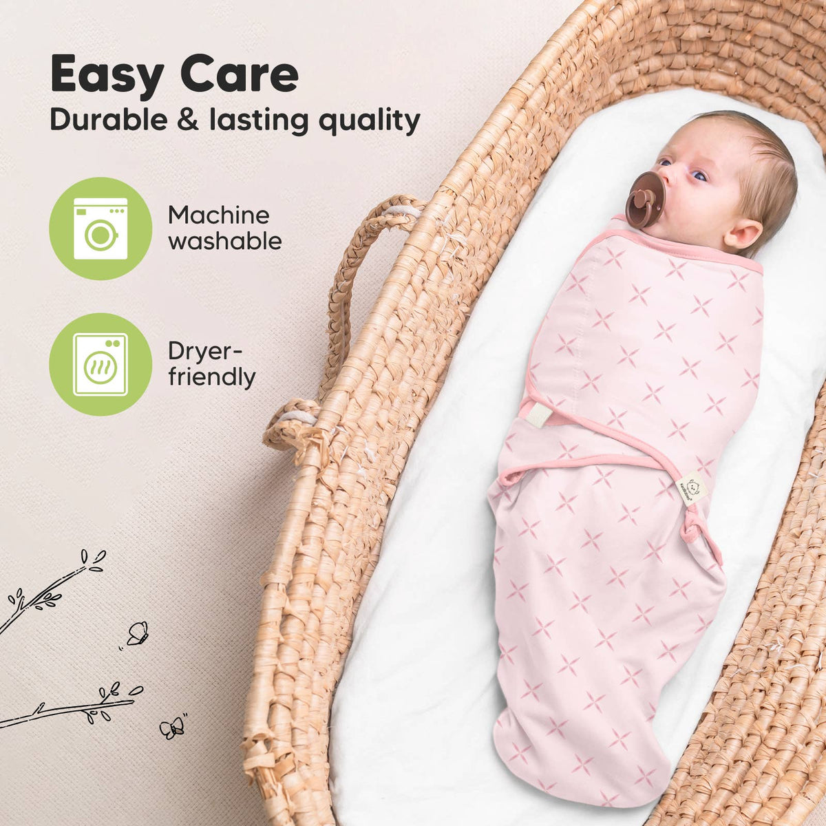 3pk Soothe Baby Swaddles 0-3 Months  Sleep Sack for Newborns
