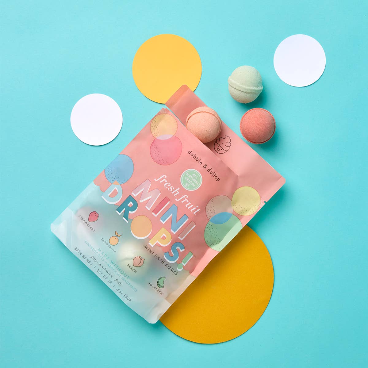 Dabble & Dollop® - Mini Drops® Bath Bombs - Fresh Fruit - Baby Dill