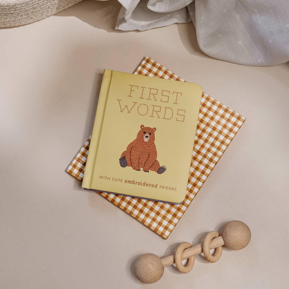 First Words Cute Embroidered Friends Board Book - Baby Dill
