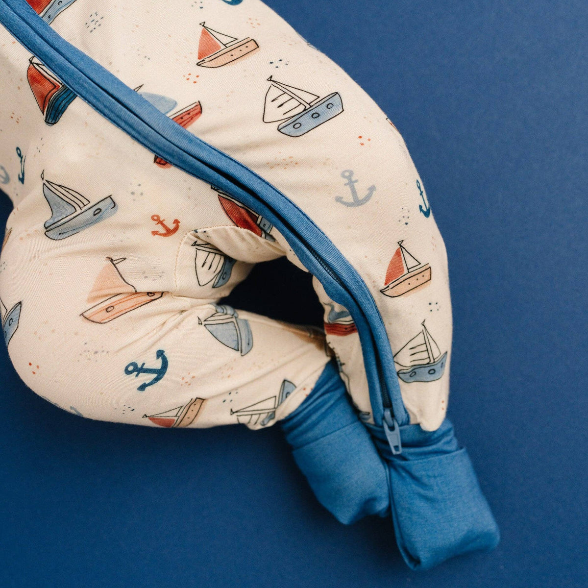 Little One Shop - Nautical Sail Bamboo Sleeper - Baby Dill