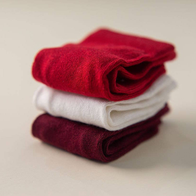 squid socks - Channing - Non-Slip Baby Socks in Red, Ivory, Wine Colors - Baby Dill