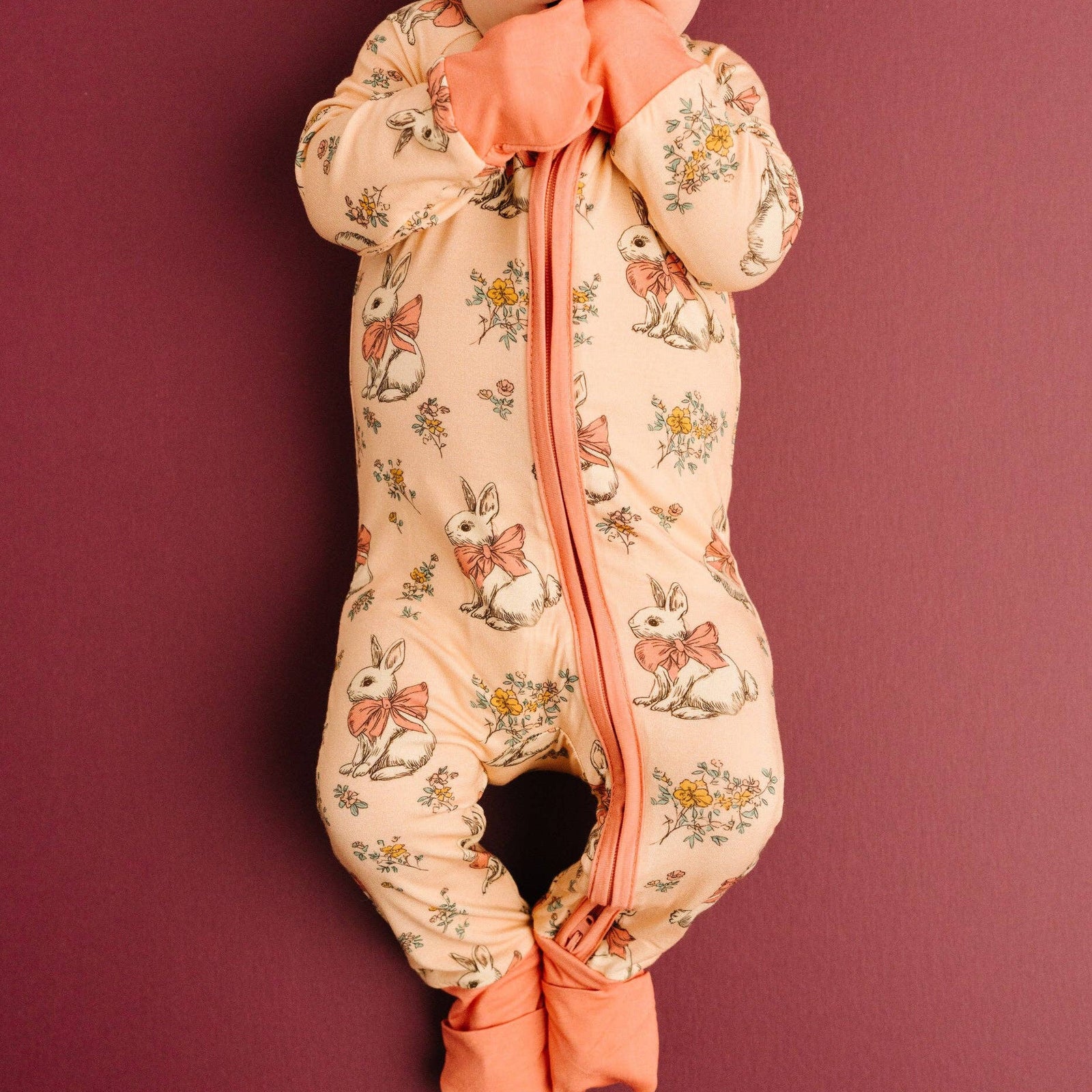 Little One Shop - Vintage Bunny Bamboo Sleeper - Baby Dill