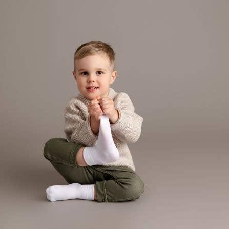 Cloud - White Non-Slip Silicone Grip Baby Socks / Kids Socks