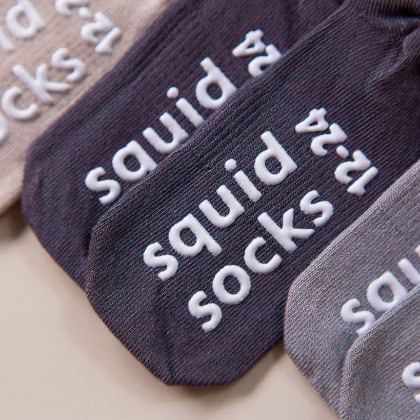 squid socks - Classic - Non-Slip Baby Socks in Sand, Light Gray, Dark Gray - Baby Dill
