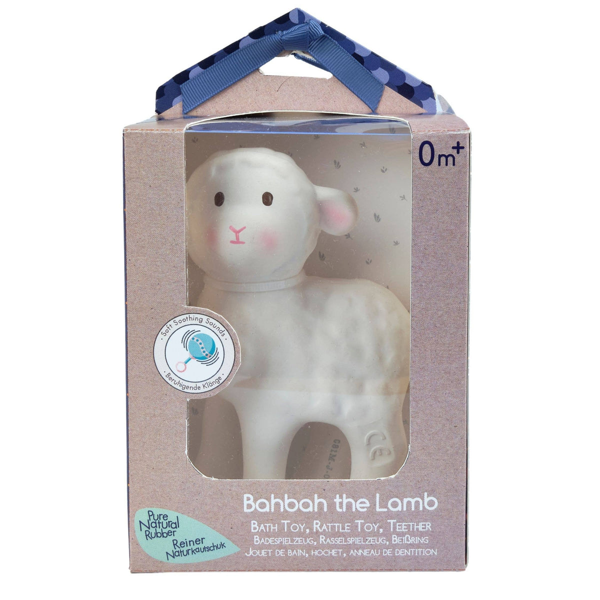 Bahbah the Lamb Organic Rubber Teether, Rattle & Bath Toy - Baby Dill