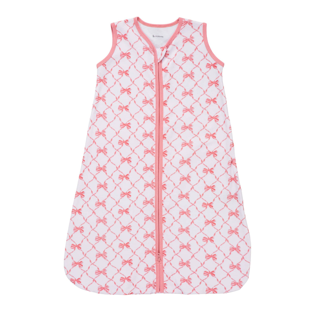 LollyBanks - Beautiful Bows Baby Girl Sleep Sack, 100% Organic Cotton - Baby Dill
