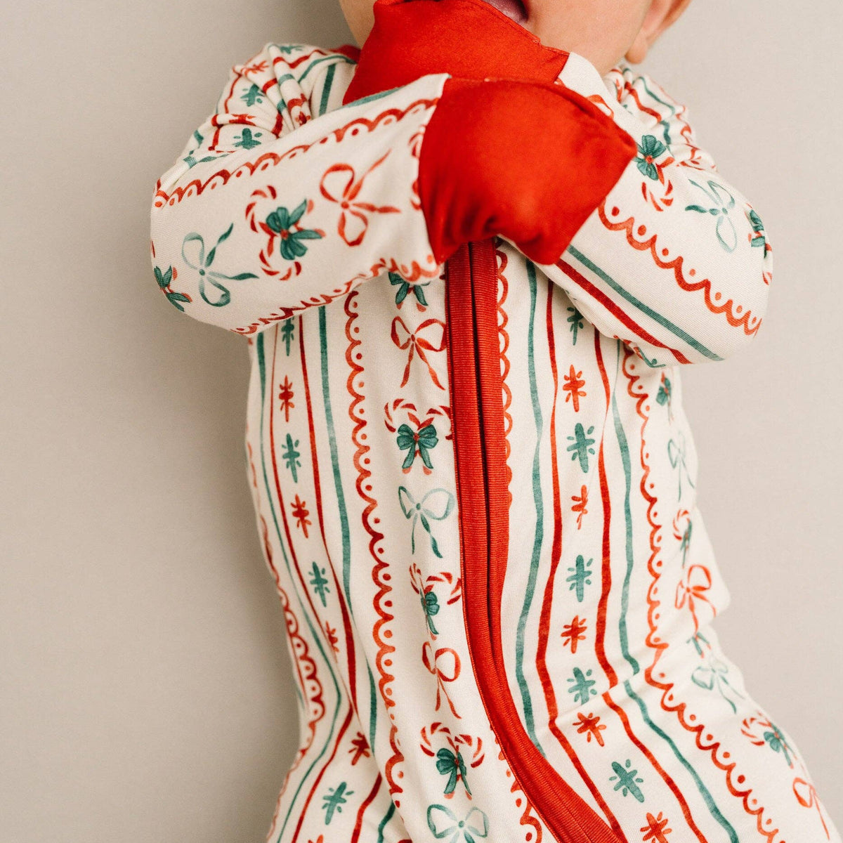 Christmas Dainty Bow Double Zip Bamboo Sleeper
