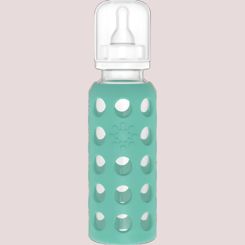 9oz Glass Baby Bottle - Stage 2 Nipple, Stopper, and Cap - Baby Dill
