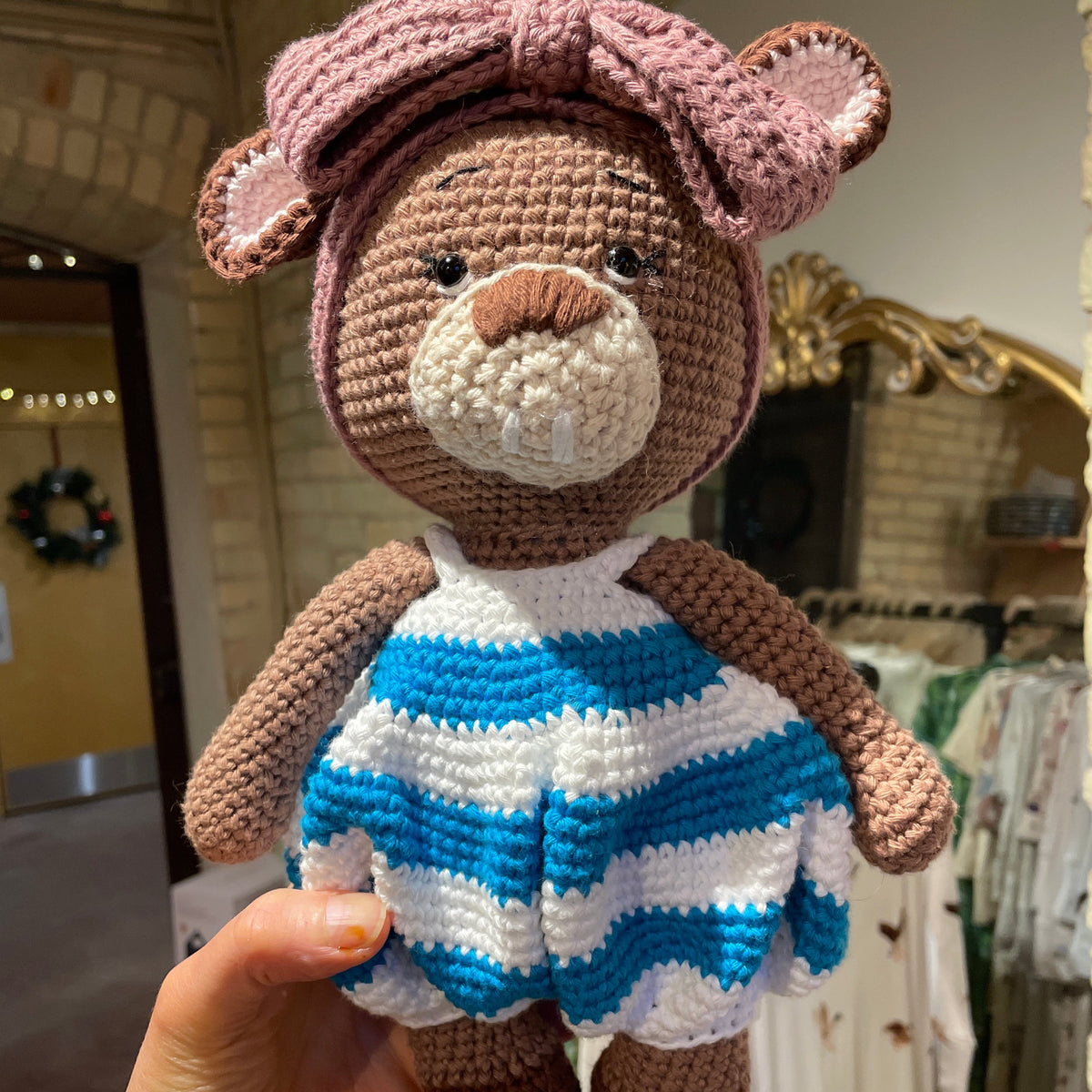 Crochet Beaver - Handmade Local Heirloom Stuffie - Baby Dill