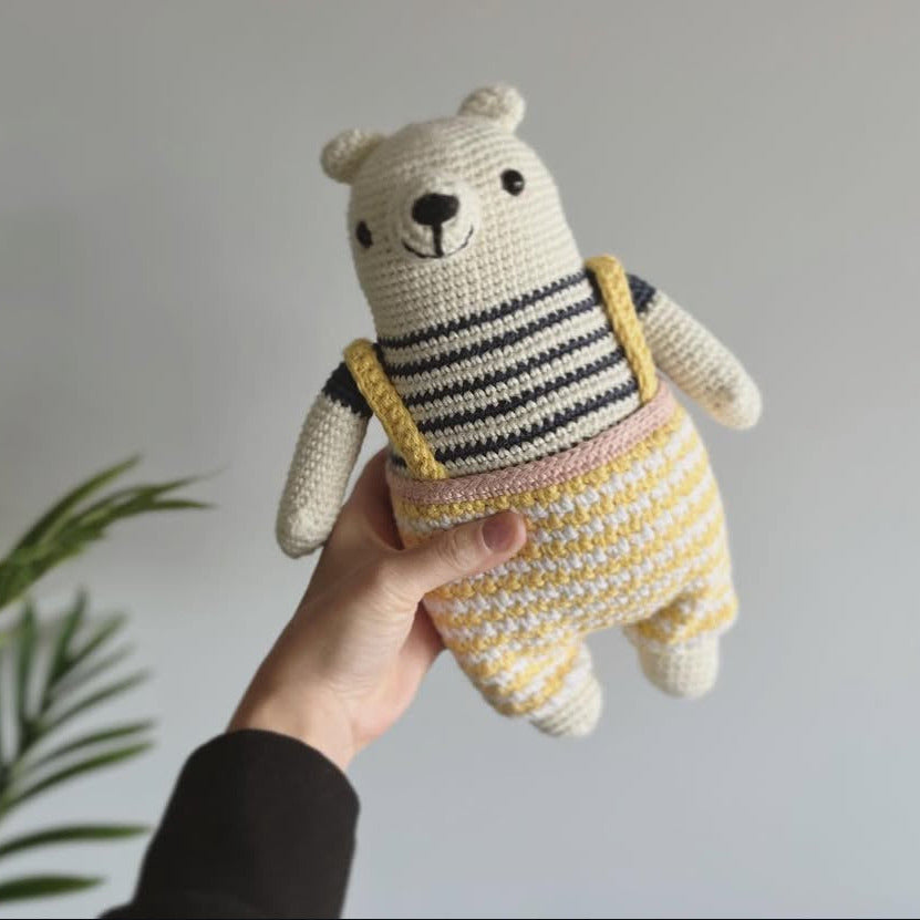 Crochet Polar Bear - Handmade Local Heirloom Stuffie - Baby Dill