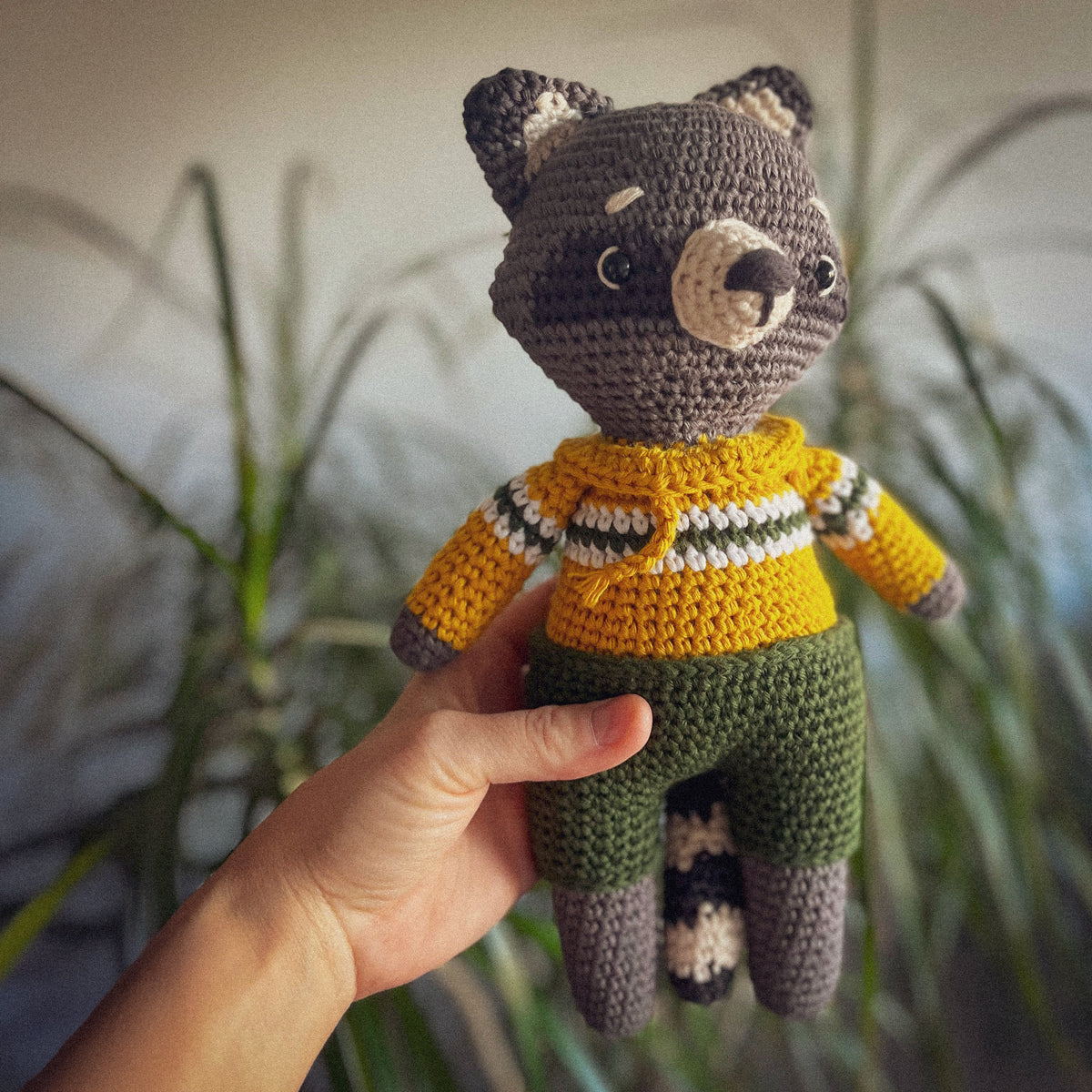 Handmade Crochet Raccoon