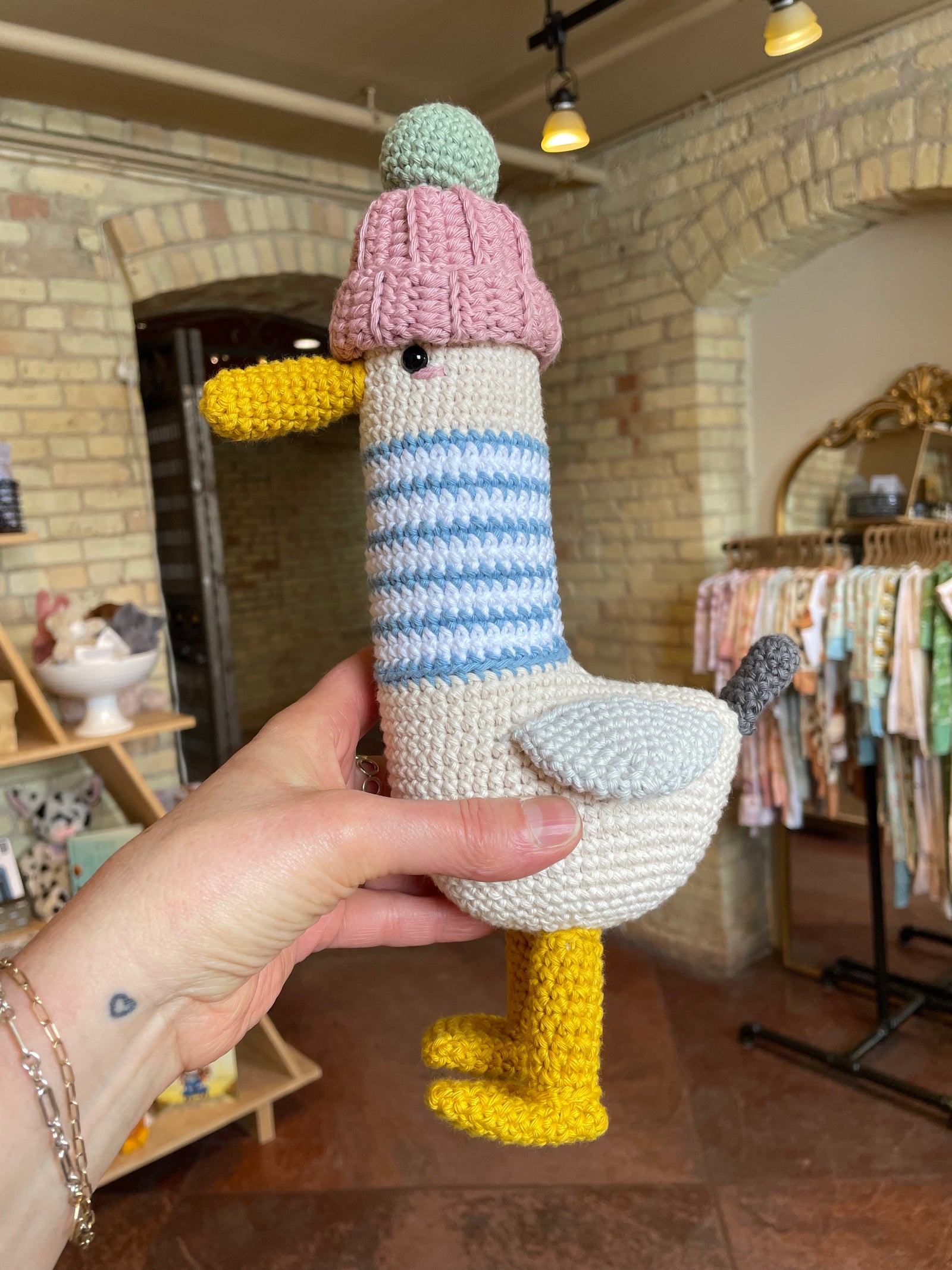 Handmade Local Heirloom Stuffie - Crochet Seagull - Baby Dill