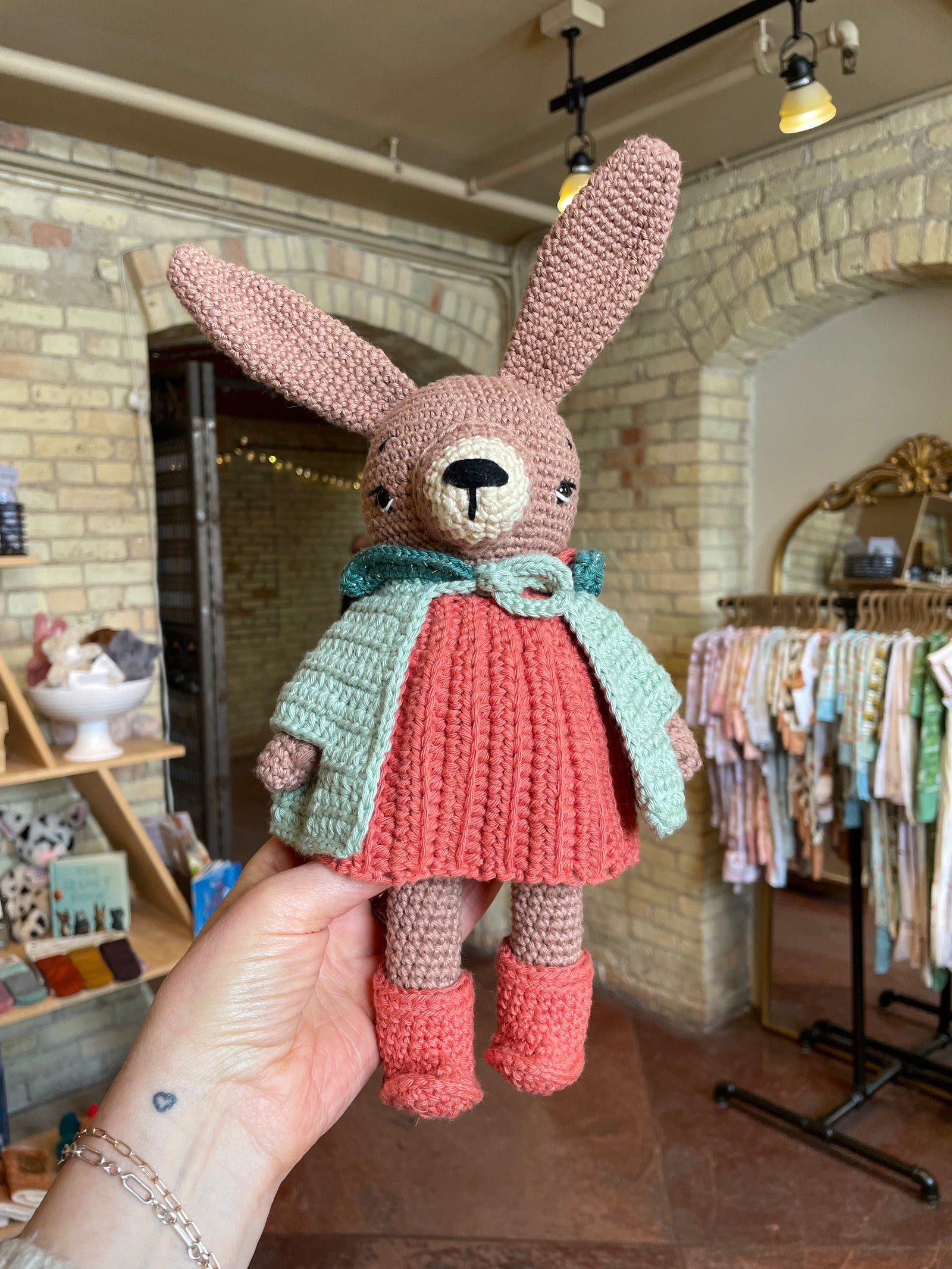 Handmade Local Heirloom Stuffie - Crochet Rabbit - Baby Dill